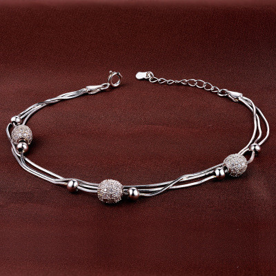 Sterling Silver Womens Charm Bangle Bracelet Gift - Click Image to Close